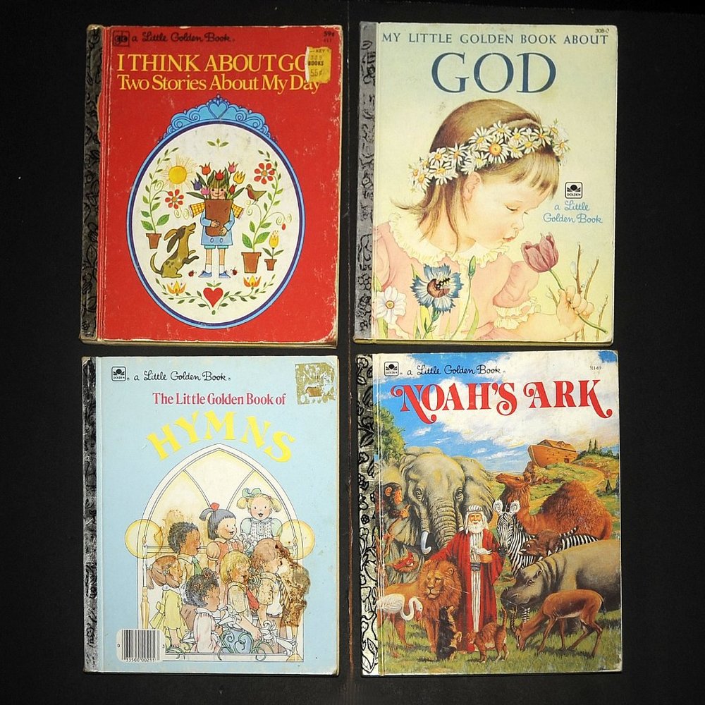 VTG Little Golden Books Lot of 4 Religious Titles Christian Hymns God 60's-80's